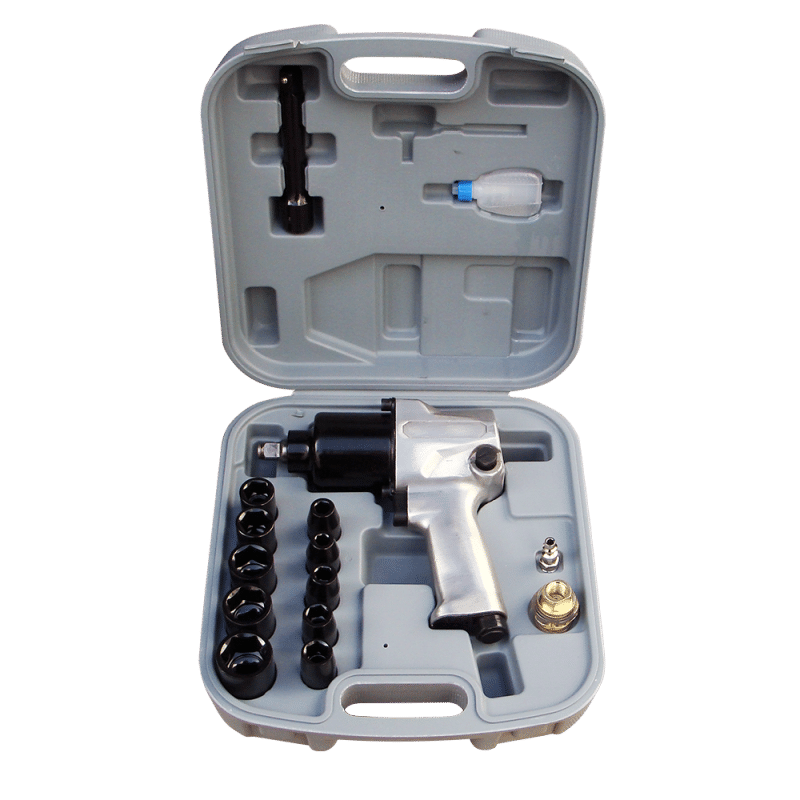 KIT LLAVE NEUMATICA 5MM 1/2 C/MALETA 17PZS