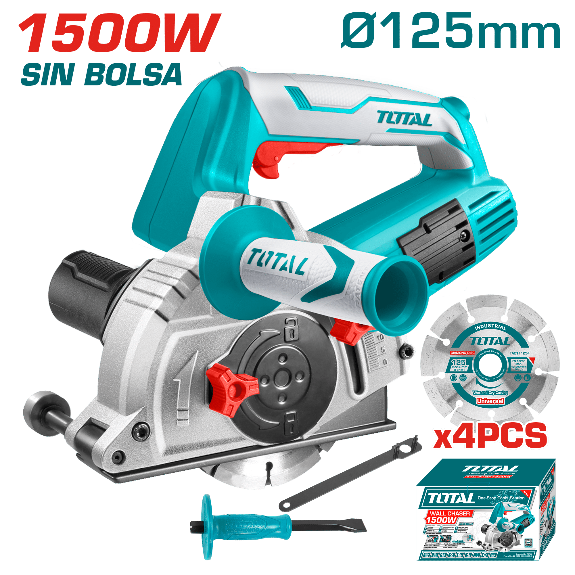 RANURADORA 1500W 125MM 10500RPM M14 INDUSTRIAL