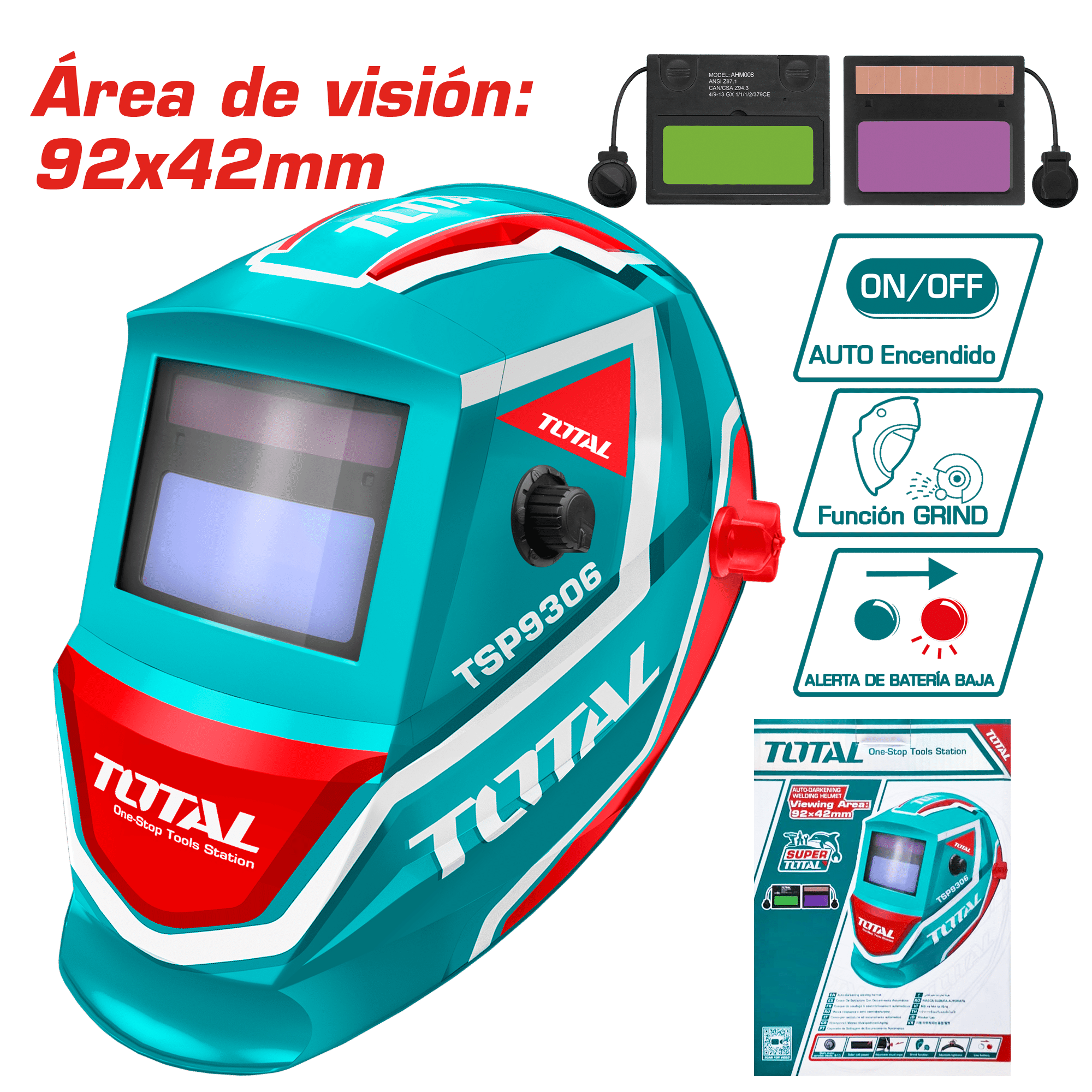 CARETA P/SOLDAR AUTOMATICO DIN 4 V:92X42MM CLASE 1/1/1/2