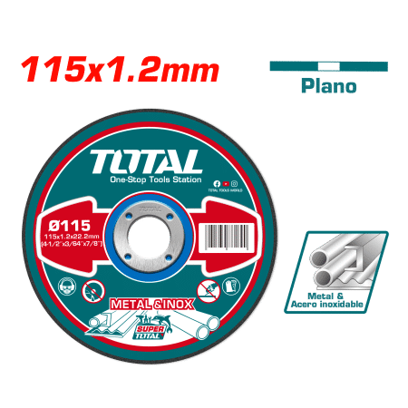 DISCO ABRASIVO/CORTE P/METAL 115MM X 1.2MM X 22.2MM CENTRO PLANO