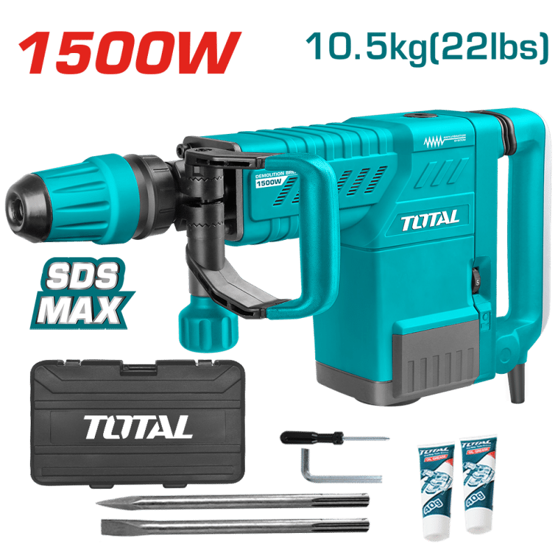 DEMOLEDOR SDS-MAX 1500W 1900BMP 6-25J ANTIVIBRACION INDUSTRIAL