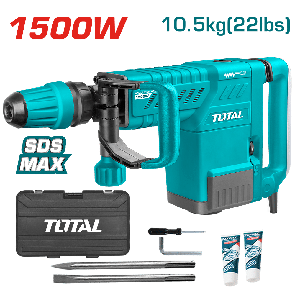 DEMOLEDOR SDS-MAX 1500W 1900BMP 6-25J ANTIVIBRACION INDUSTRIAL