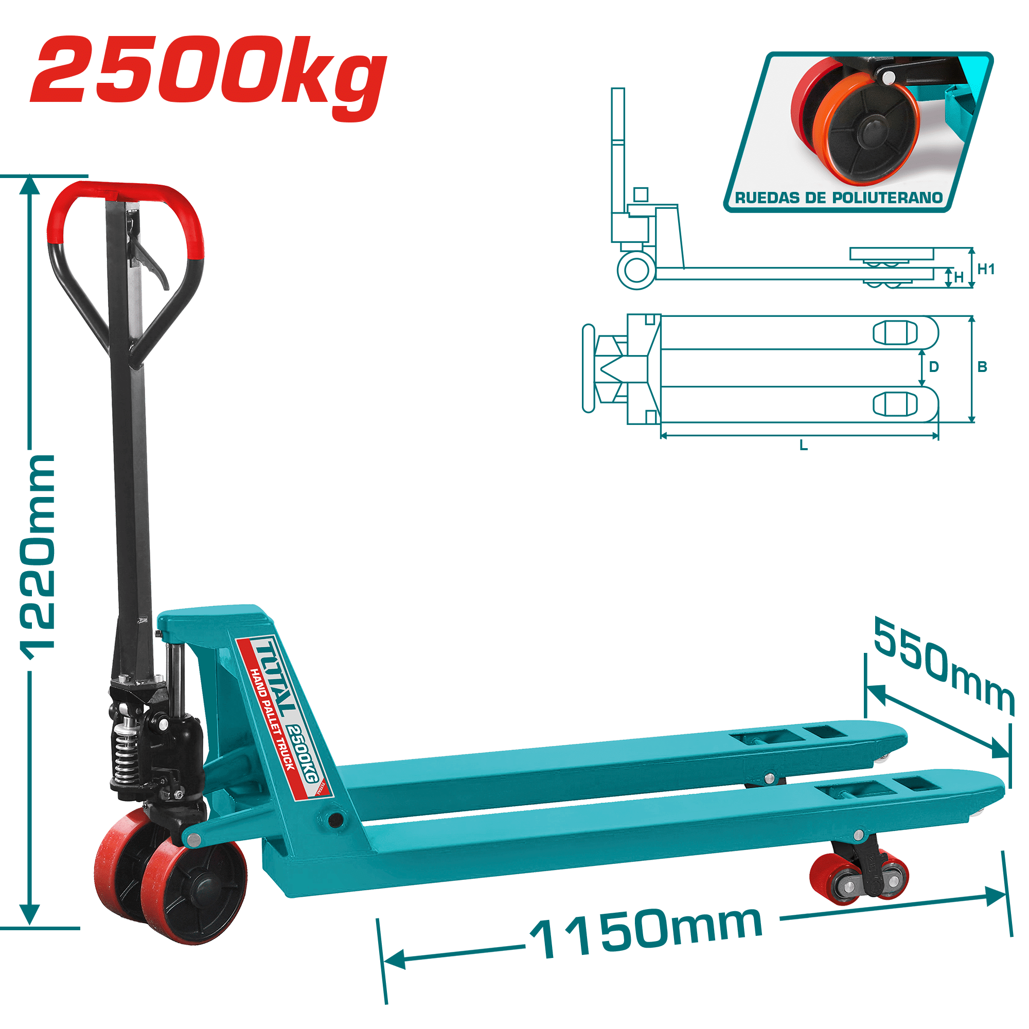 PALETA HIDRAULICA 2500KG 220X56X71CM