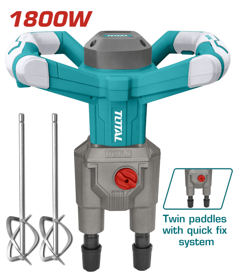 MEZCLADORA DOBLE PALETA 1800W HEX13 650RPM INDUSTRIAL