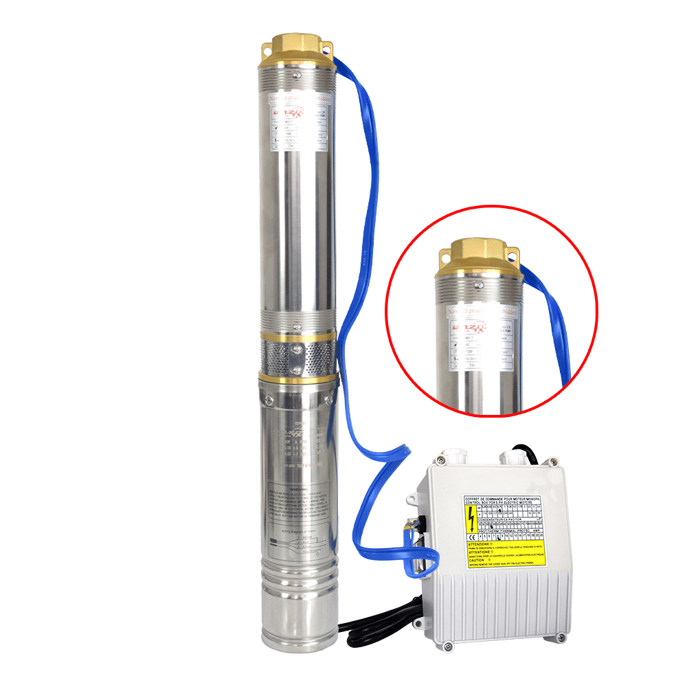 BOMBA SUMERGIBLE POZO 4″ SDM 220V 0.75HP 0.55KW ACERO INOX 1FASE