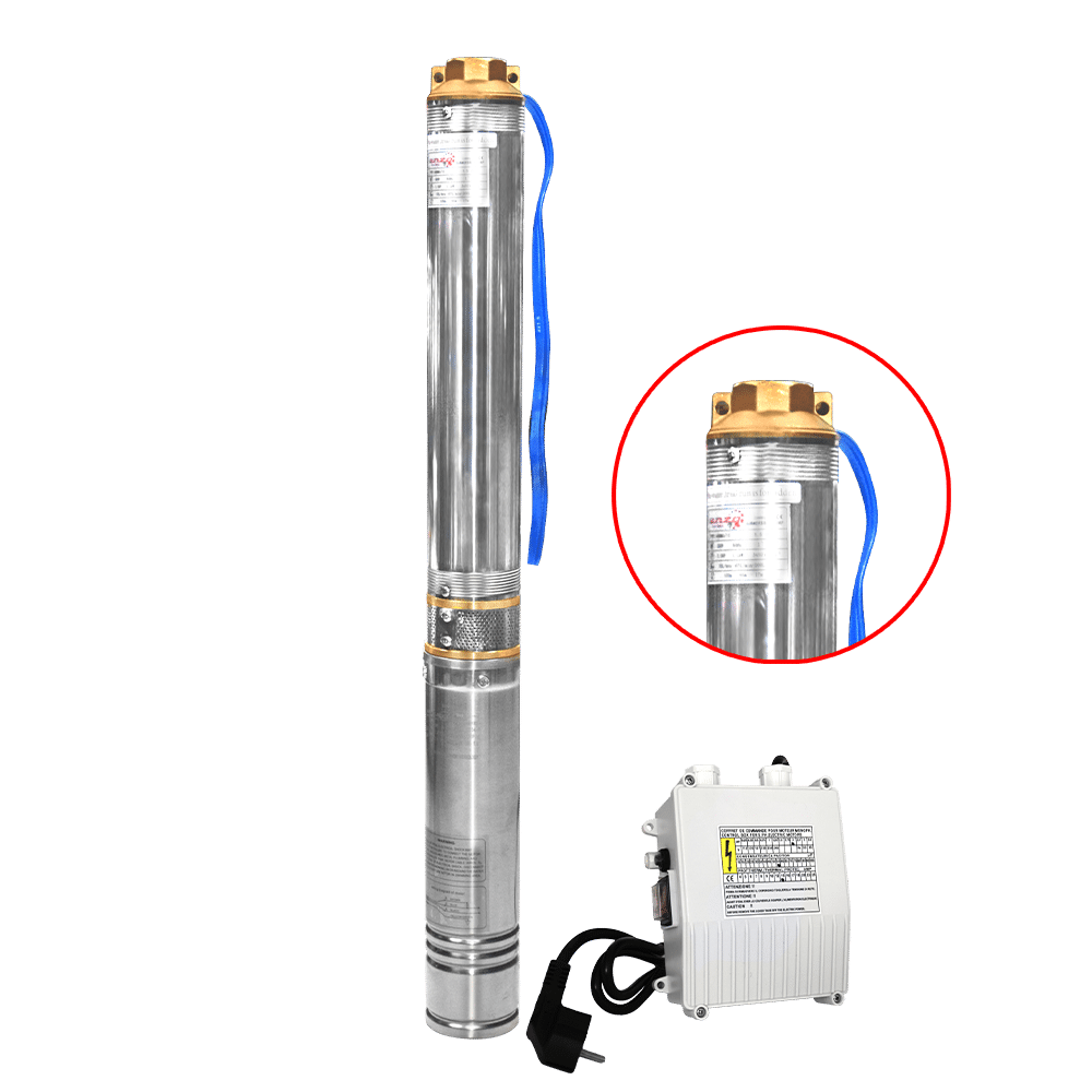 BOMBA SUMERGIBLE POZO 4″ SDM 220V 1.5HP 1.10KW ACERO INOX 1FASE