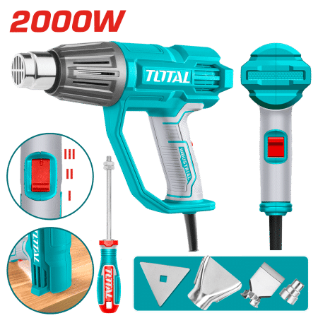 PISTOLA DE CALOR 2000W 450L/MIN 50/450/550C (3 NIVELES) INDUSTRIAL