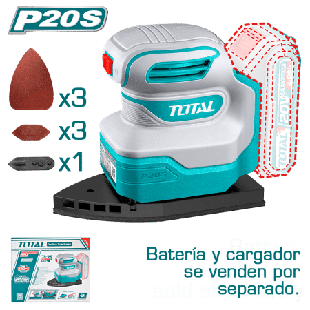 LIJADORA ORBITAL DE PALMA 20V 12000RPM + ACC INDUSTRIAL