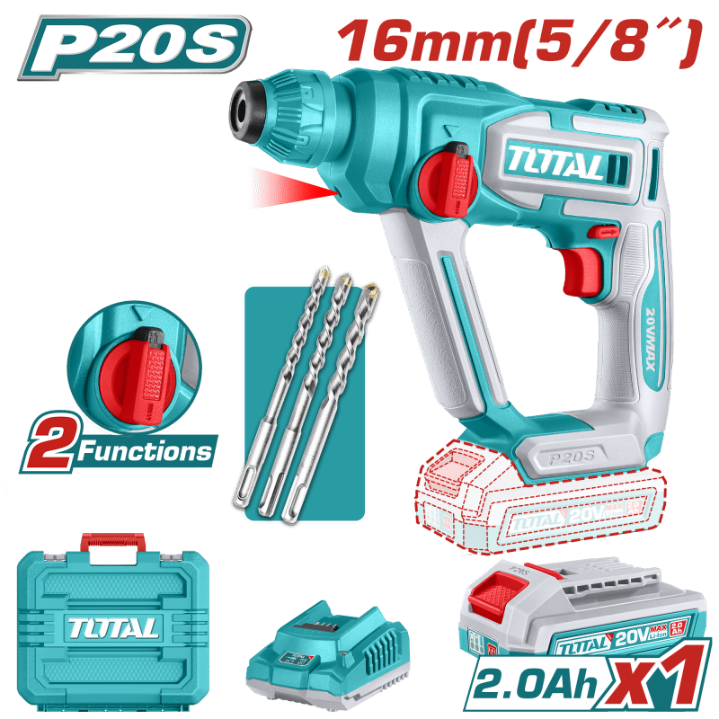 ROTOMARTILLO SDS+ 16MM 20V 1.5J 0-5100BPM 1X2.0AH 2FUNC