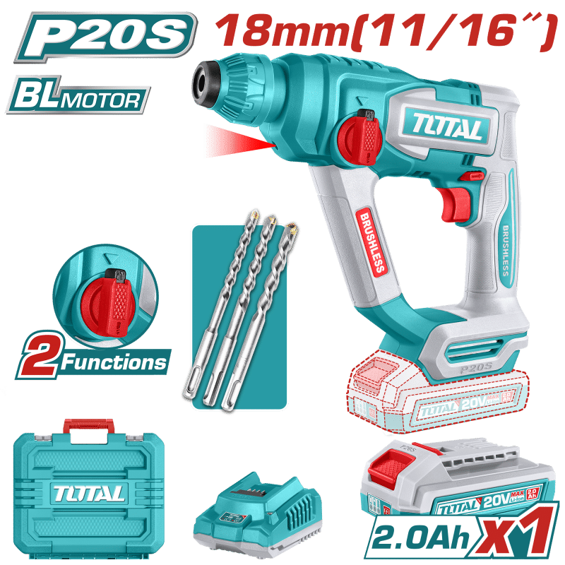 ROTOMARTILLO SDS+ 18MM 20V 1.8J 0-5100BPM BRUSHLESS 1X.2.0AH INDUSTRIAL