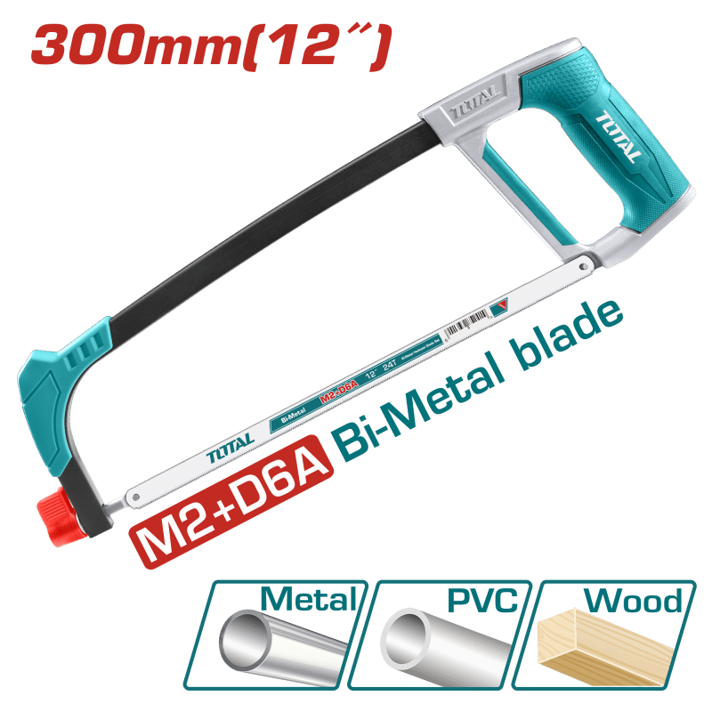 ARCO DE SIERRA 300MM(12'') MANGO AL+TPR + 1PZ 24TPI M2+D6A BI METAL