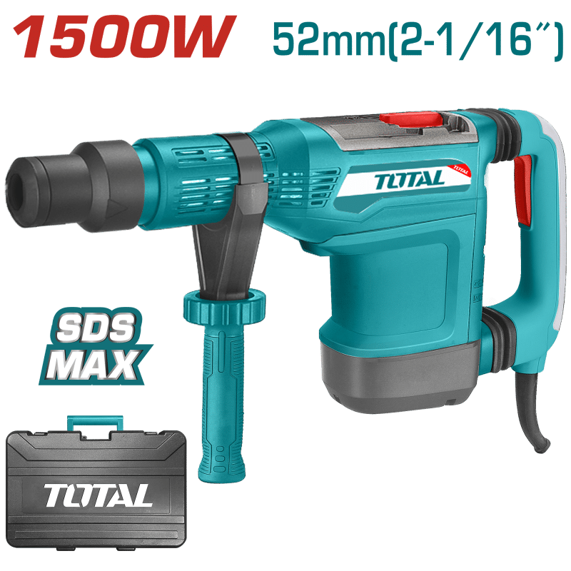ROTOMARTILLO SDS-MAX 52MM 1500W 150-305RPM 1380-2760BPM 2-15J MALETIN INDUSTRIAL
