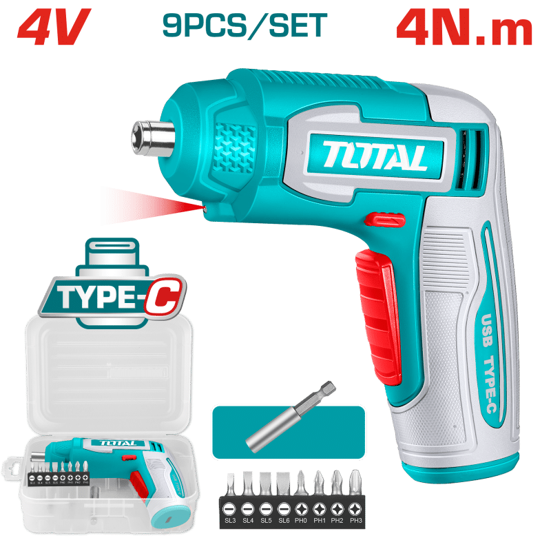 DESTORNILLADOR TIPO-C 4V HEX 1/4'' 240RPM 4N.M +ACC ESTUCHE