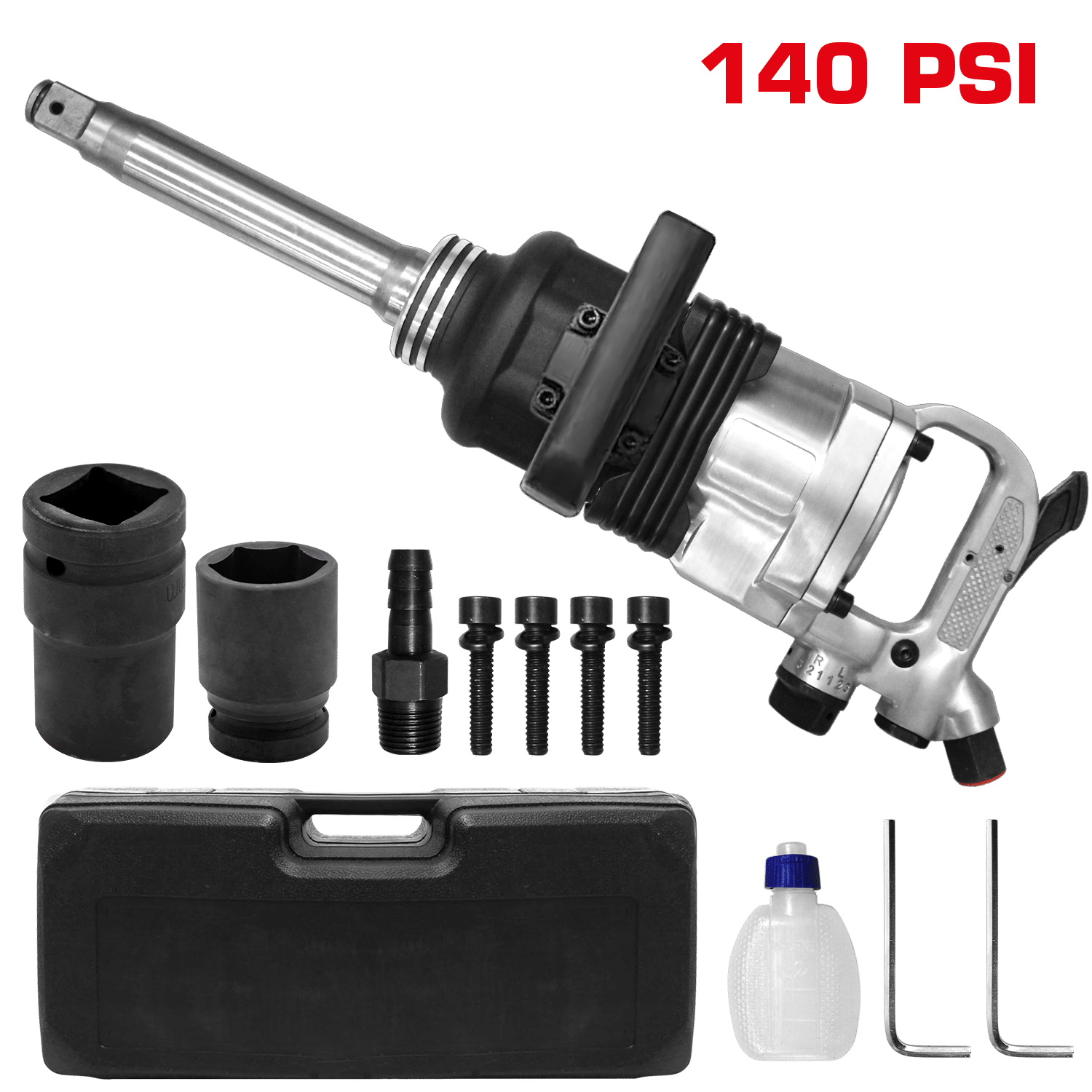 LLAVE DE IMPACTO NEUMÁTICA 01PULG 140PSI 2400NM EN MALETIN