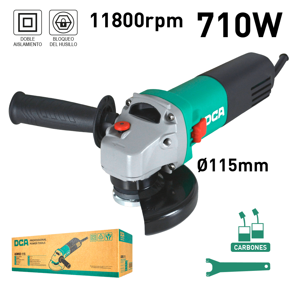 AMOLADORA ANGULAR 115MM 710W D22MM 11800/MIN