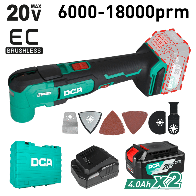MULTI-TOOL 20V BRUSHLESS 6000-18000/MIN 4.0AHX2 MALETIN