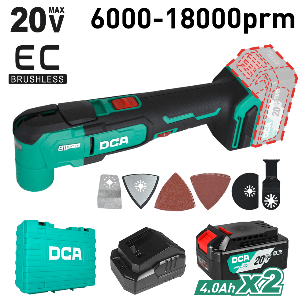 MULTI-TOOL 20V BRUSHLESS 6000-18000/MIN 4.0AHX2 MALETIN