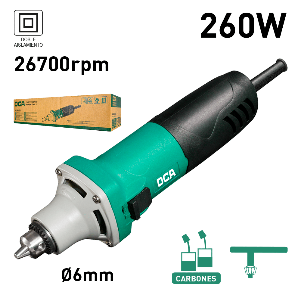RECTIFICADOR 260W 26700/MIN 6MM TIPO CHUCK BOX