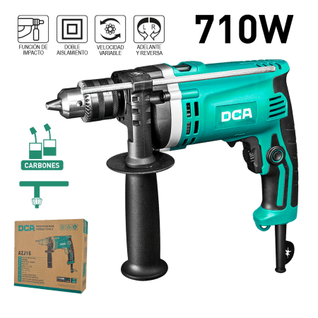 TALADRO DE PERCUTOR 710W 0-3000/MIN IMP:0-45000/MIN BOX