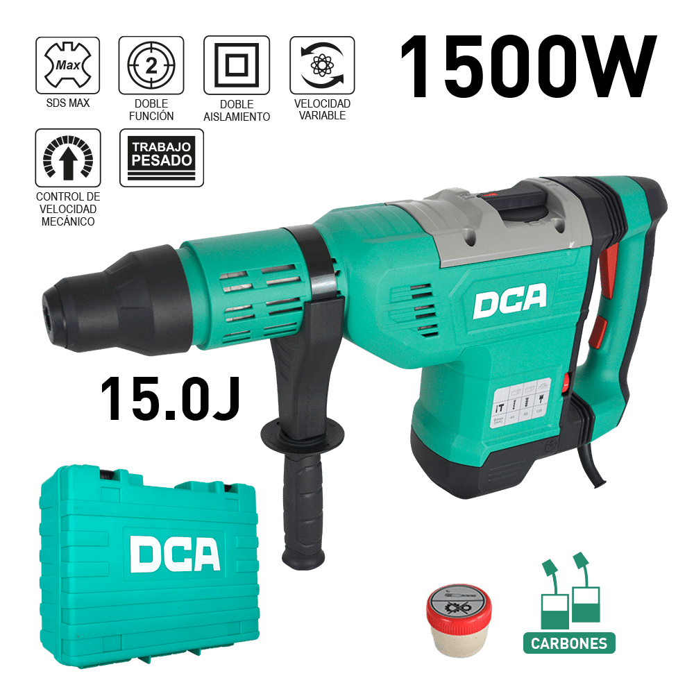 ROTOMARTILLO SDS+ HD 1500W 15.0J IR:2700/MIN 45MM MALETIN