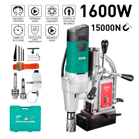 TALADRO MAGNETICO 1600W 23/50MM 15000N MT3 TRIPLE FUNCIÓN