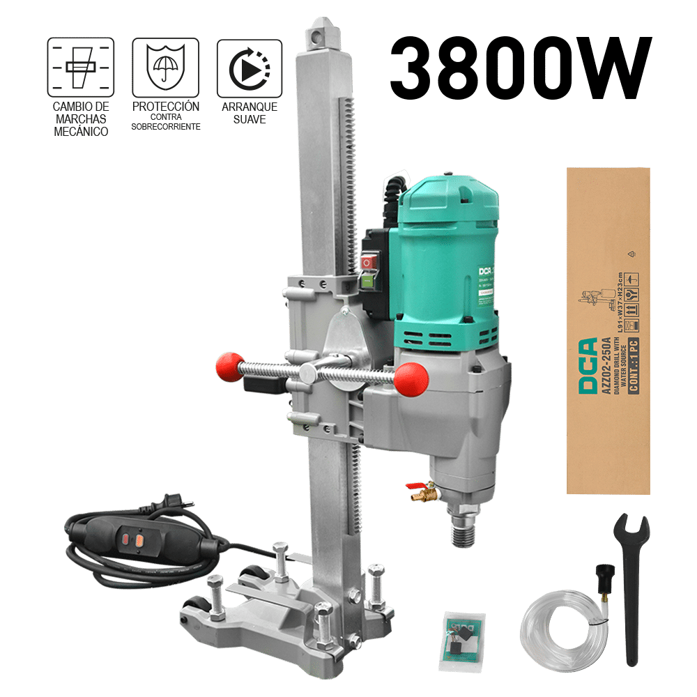 TALADRO DIAMANTE 3800W 390-1100/MIN 250MM