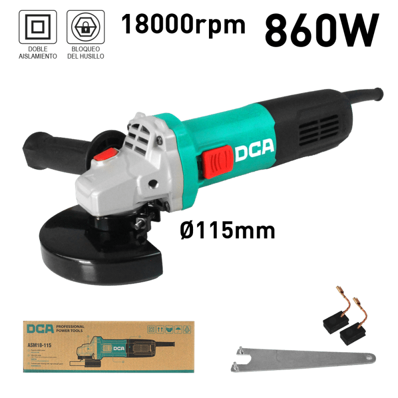 AMOLADORA ANGULAR 115MM 860W D22MM M14 18000/MIN