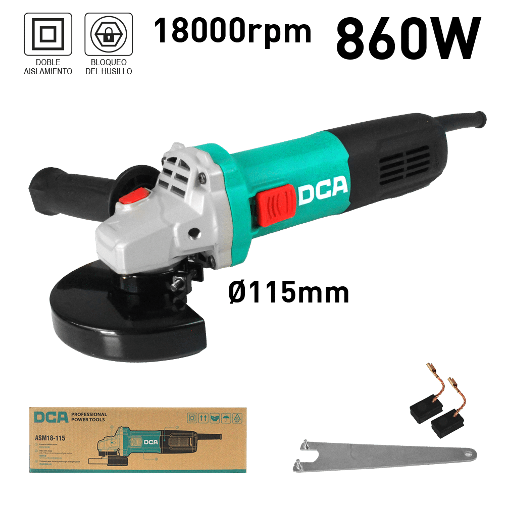 AMOLADORA ANGULAR 115MM 860W D22MM M14 18000/MIN