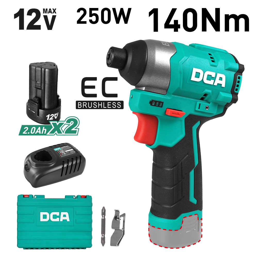 ATORNILLADOR DE IMPACTO 12V BRUSHLESS 140N.M M5-M14 2X2.0AH