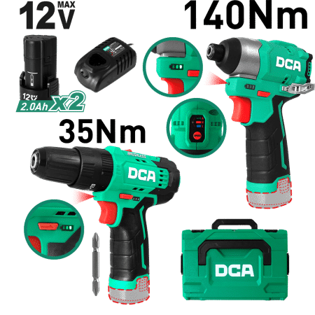 COMBO ATORNILLADOR 250W + TALADRO230W  B:2.0AHX2