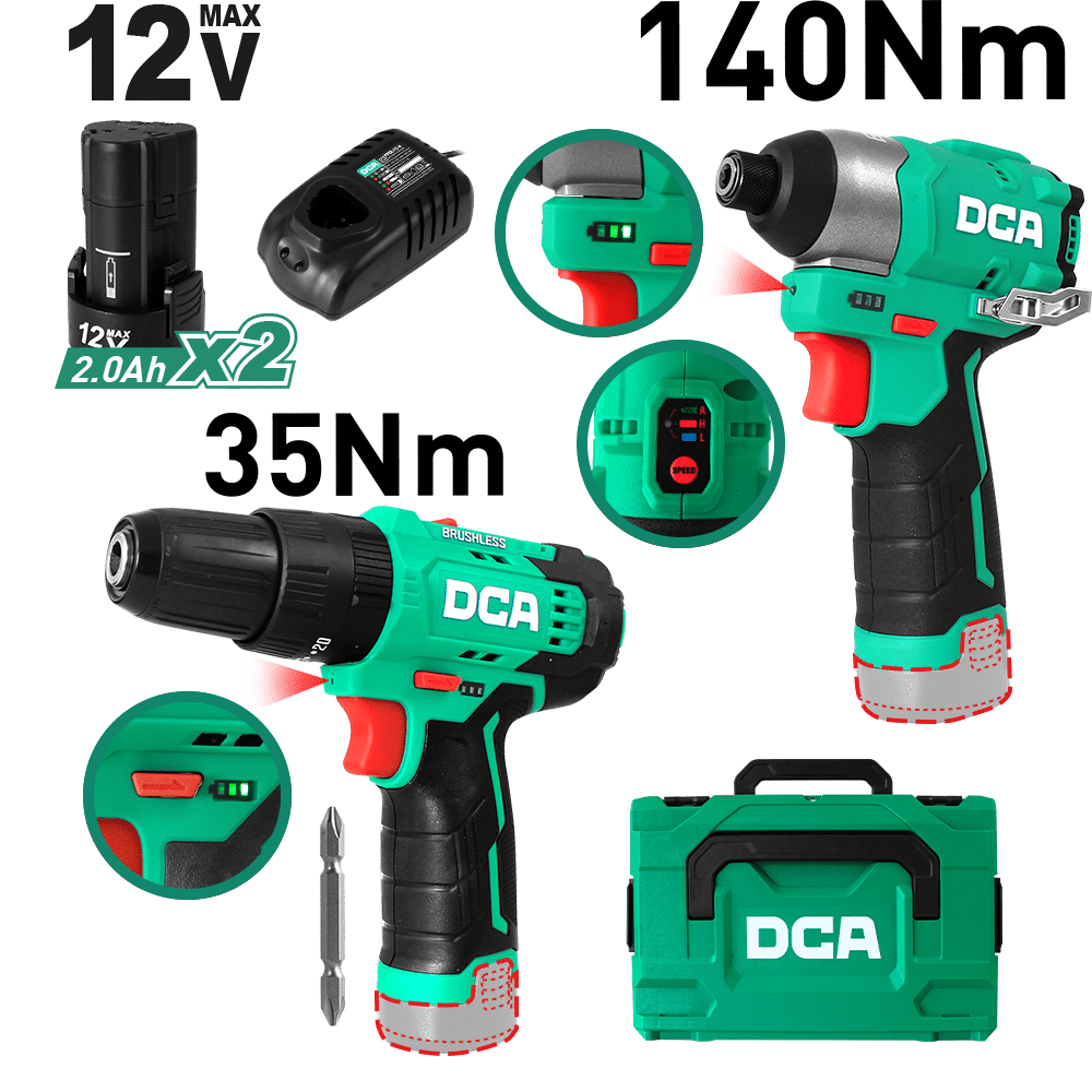 COMBO ATORNILLADOR 250W + TALADRO230W  B:2.0AHX2