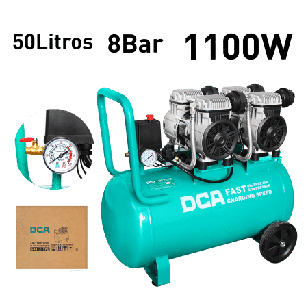 COMPRESORA OIL-FREE 1100W 2850/MIN 8BAR 140L/MIN 50L