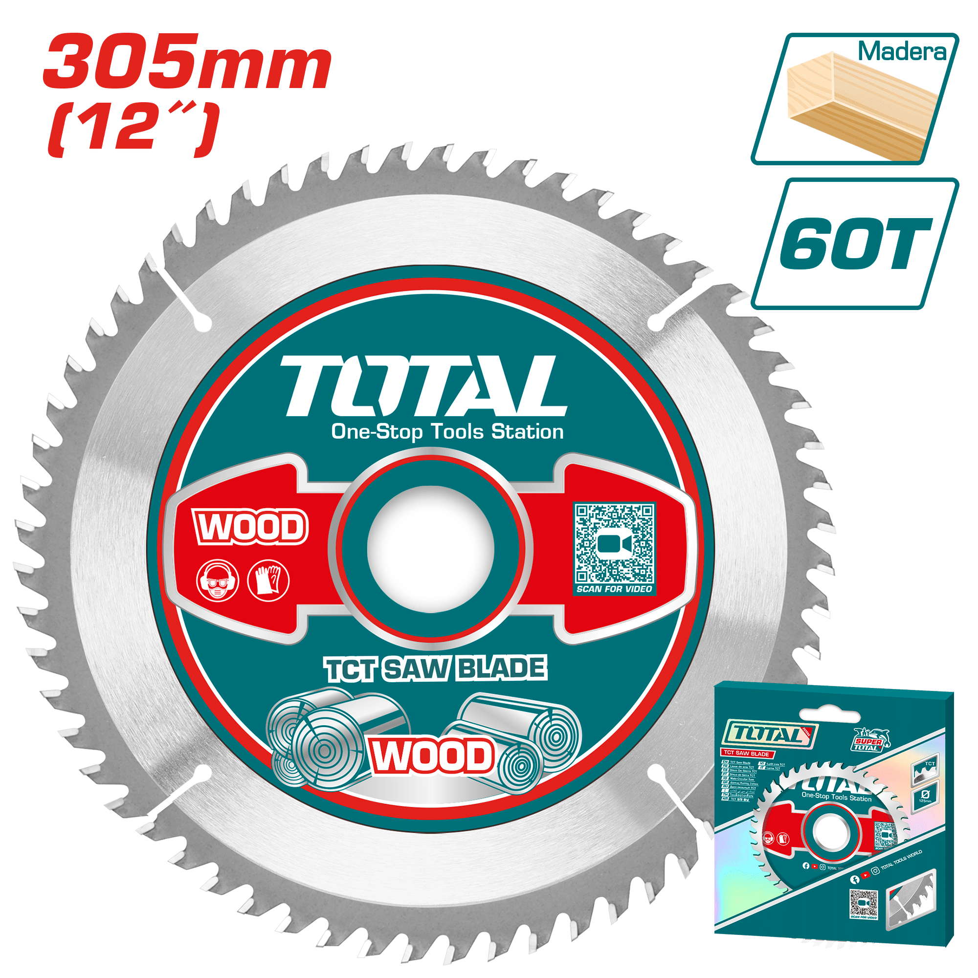 DISCO DENTADO TCT P/MADERA 254MM (12'') 60T INDUSTRIAL