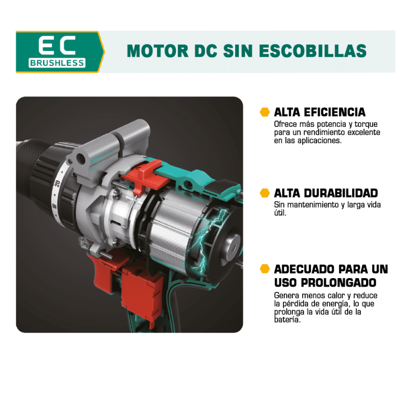 ATORNILLADOR DE IMPACTO 20V 6.35 HEX 14MM 180NM 1X2.0AH MALETIN - Imagen 3