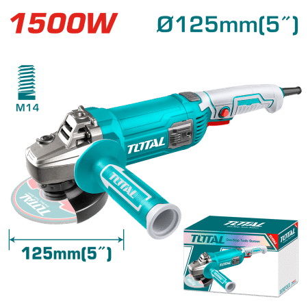 AMOLADORA ANGULAR 05'' 125mm 1500W M14 11000RPM MANGO LARGO INDUSTRIAL