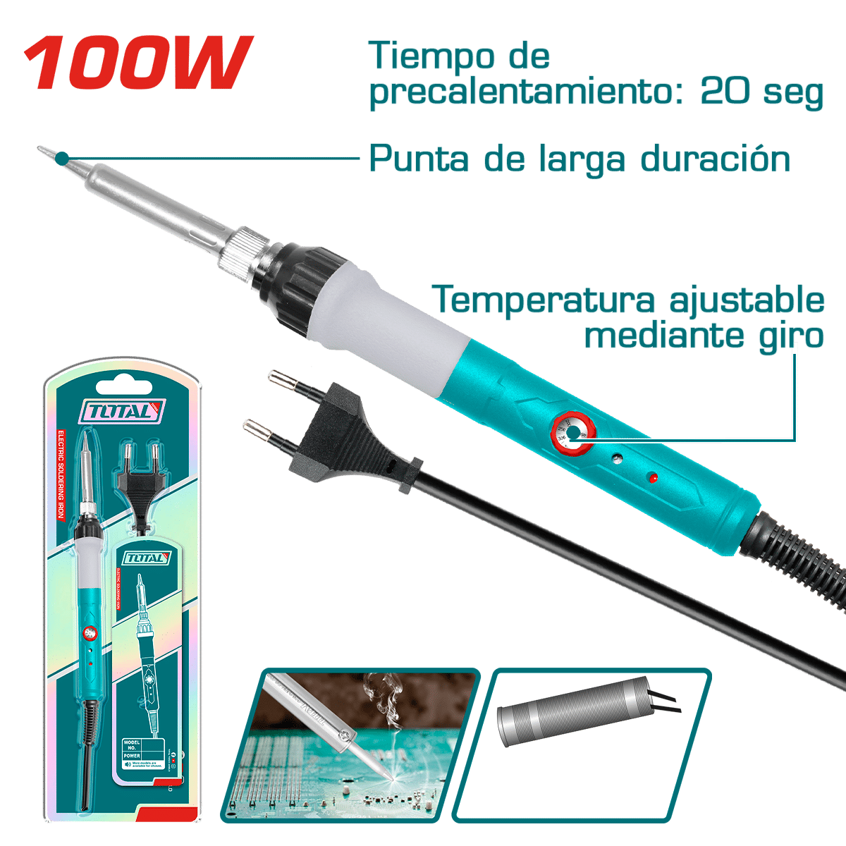 CAUTIN ELECTRICO 100W PREC 20 SEGUNDOS TEMPERATURA AJUSTABLE