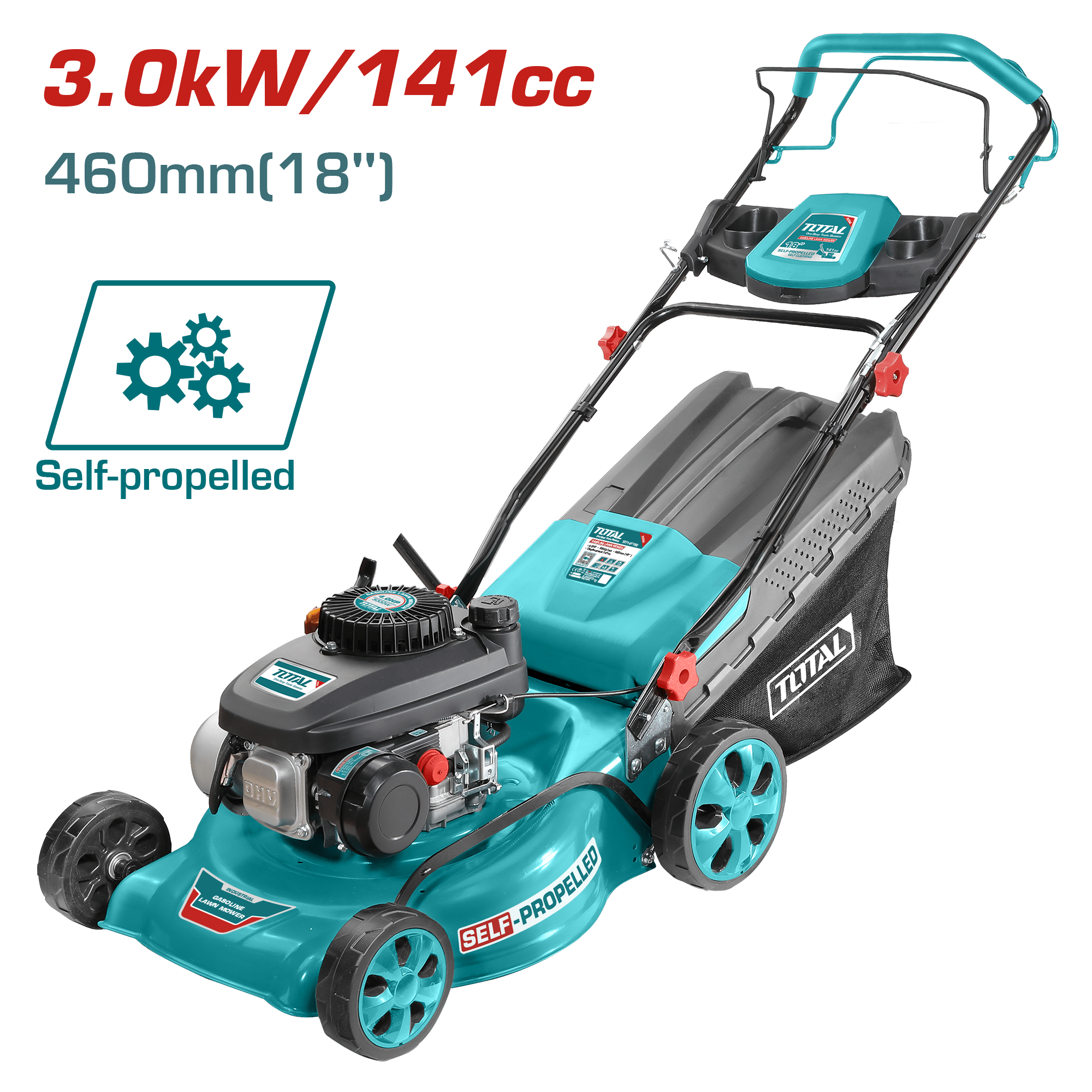 CORTA CESPED 141CC 4-TIEMPOS 4.0HP 2600RPM 460MM(18'') INDUSTRIAL
