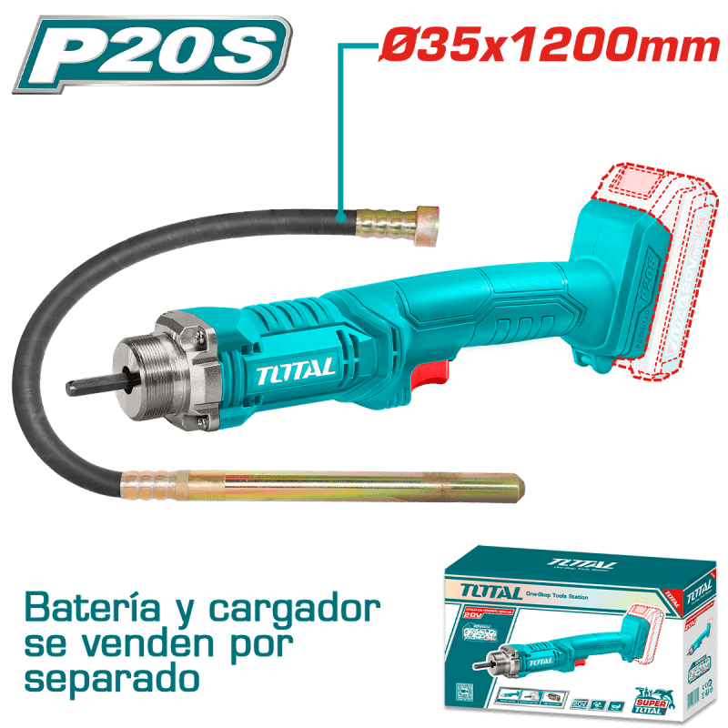 VIBRADOR CONCRETO LI-ION 20V POKER 35X1200MM 2300RPM