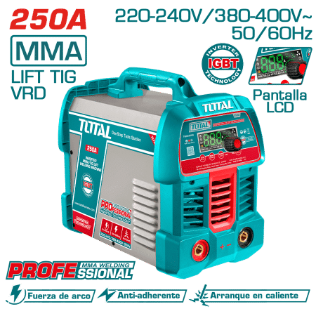 SOLDADORA INV-MMA/LIFT TIG VRD 220-240V/380-400V LCD E:1.6-5.0 250A@60% PROFESIONAL