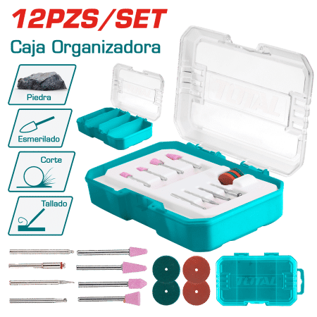 ACCESORIOS P/MINI-RECTIFICADOR 12PZS INC. ESTUCHE