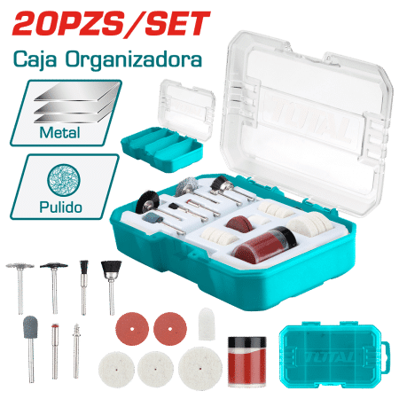 ACCESORIOS P/MINI-RECTIFICADOR 20PZS INC. ESTUCHE