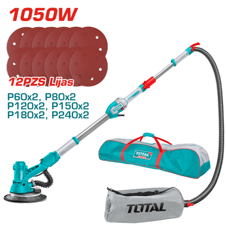 LIJADORA DE DRYWALL 1050W 1000-2900RPM PAD 215MM LED INDUSTRIAL