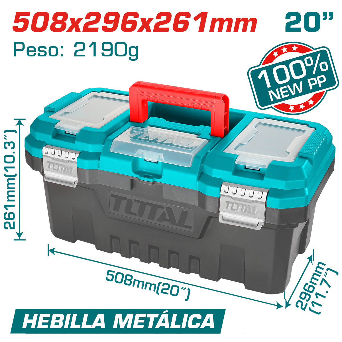 CAJA HERRAMIENTAS 20'' NEW PP 508X296X261MM 20KG