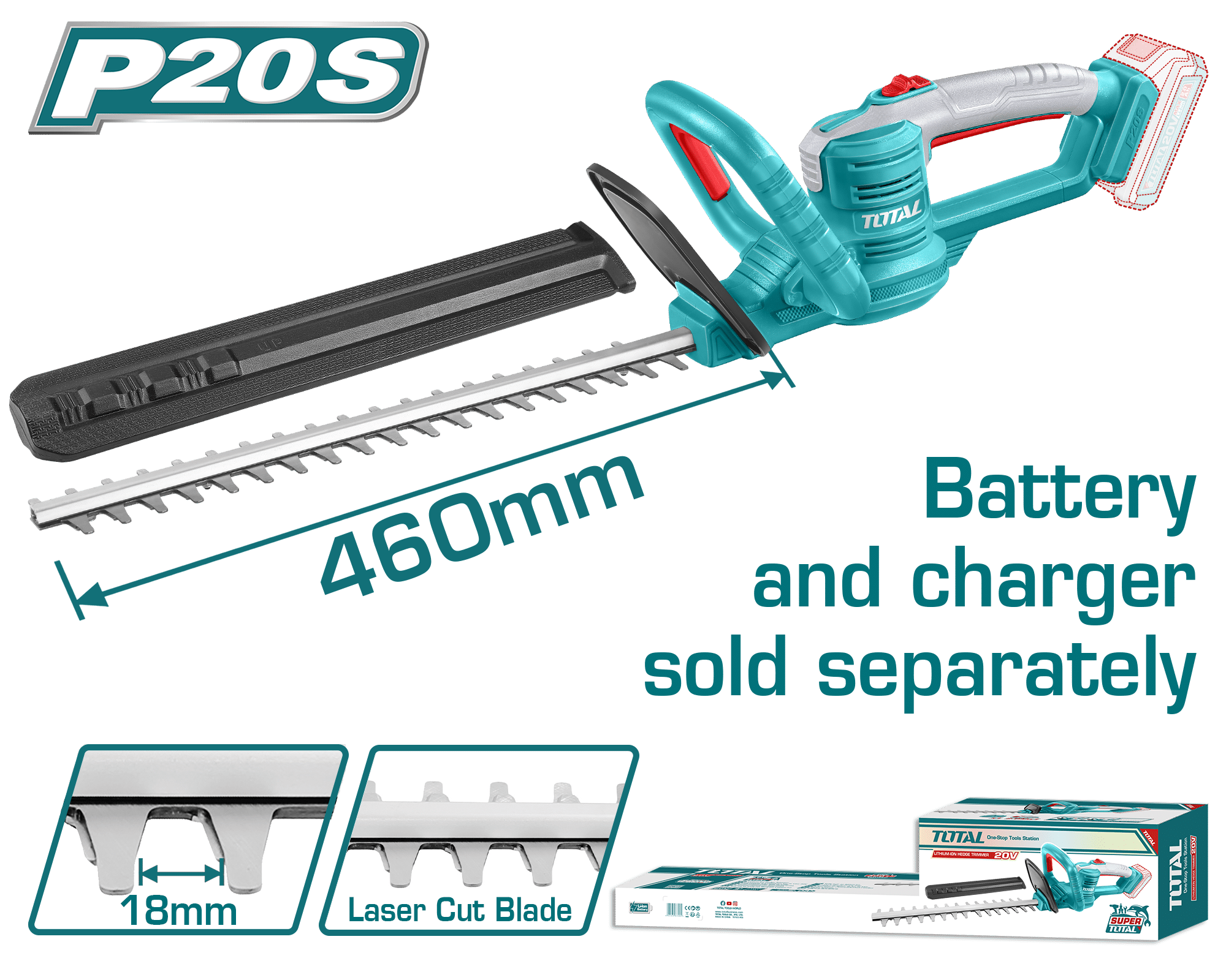 CORTASETOS LI-ION 20V 2800SPM 46CM C:18MM INDUSTRIAL
