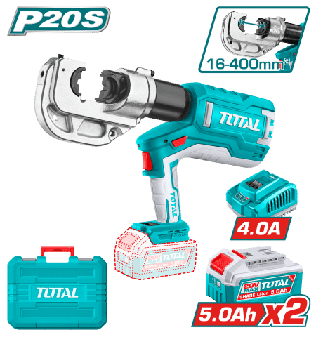 CRIMPEADORA LI-ION 20V 16-400MM2 120KN 6-18s 2X5.0Ah LED INDUSTRIAL