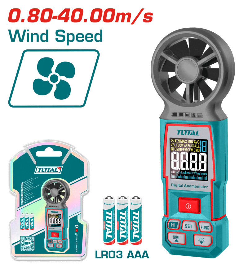 ANEMOMETRO DIGITAL 0.80-40M/S RES:0.01 BAT:3XAAA