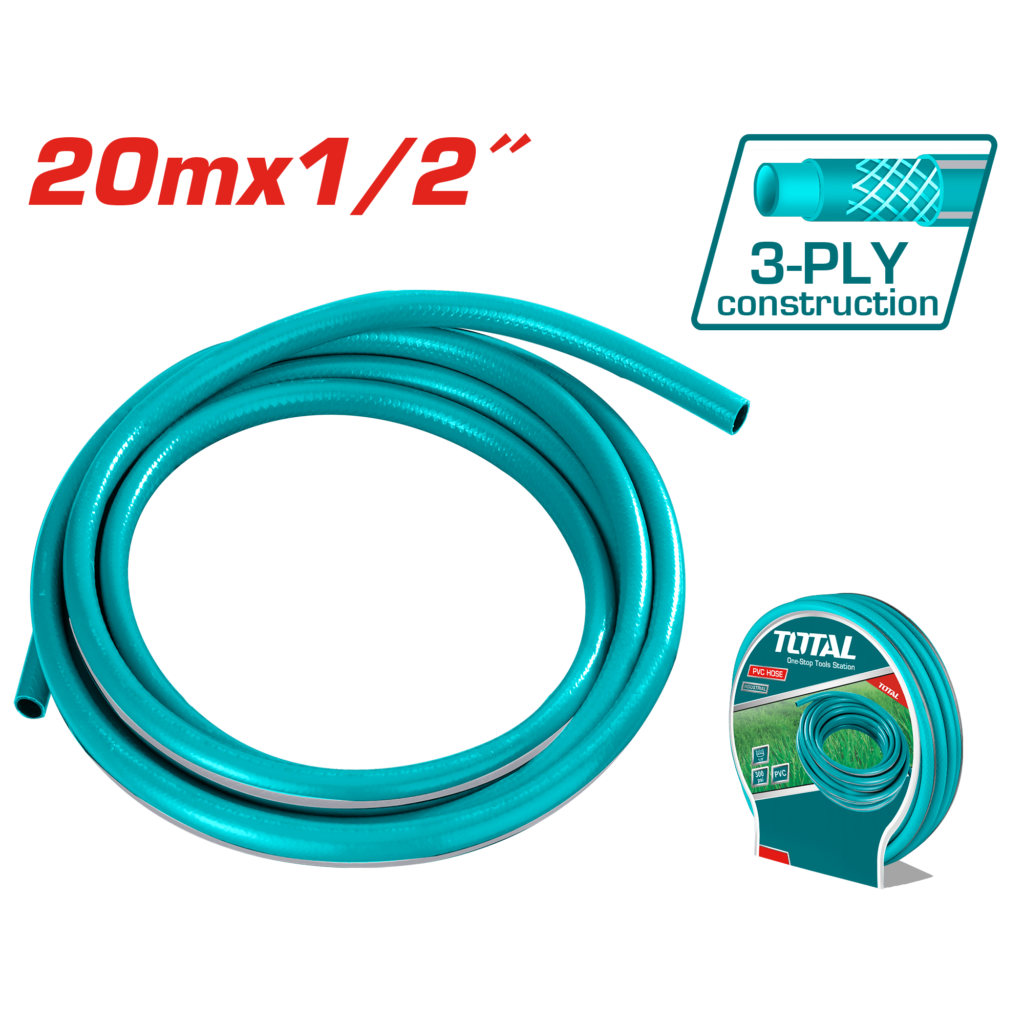 MANGUERA PVC 20M X 1/2'' 300PSI 880N INDUSTRIAL