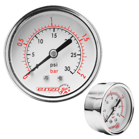 MANOMETRO 2.5PULG POSTERIOR CROMADO 0-30PSI