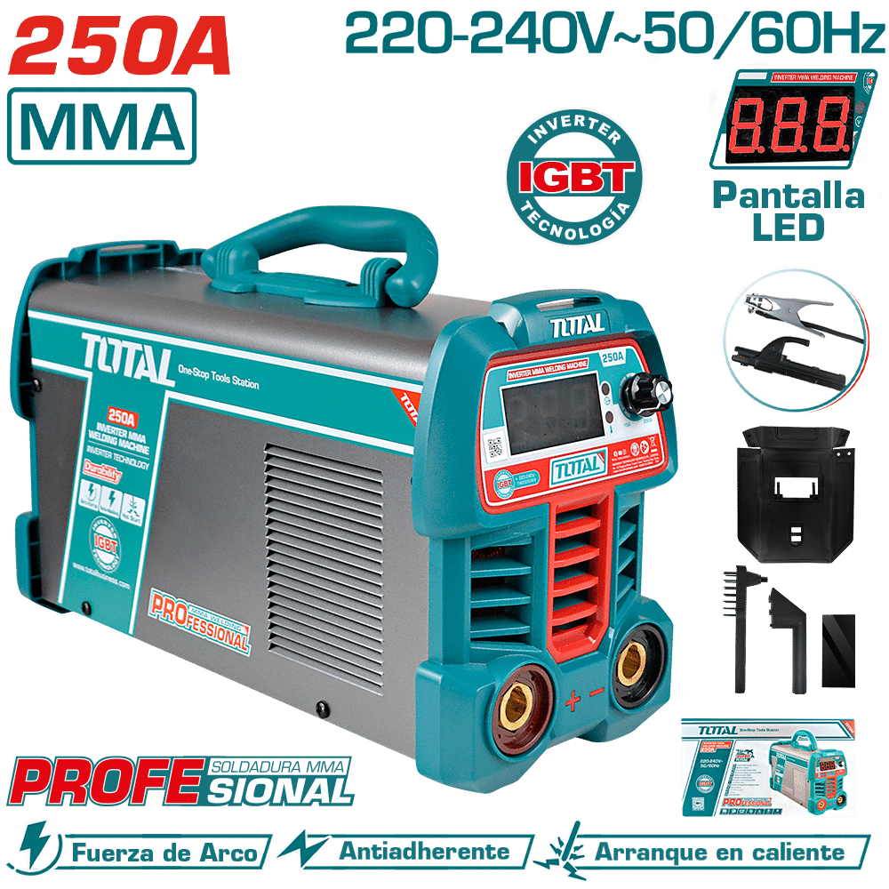 SOLDADORA INVERTER MMA 15-250A LCD E:1.6-5.0