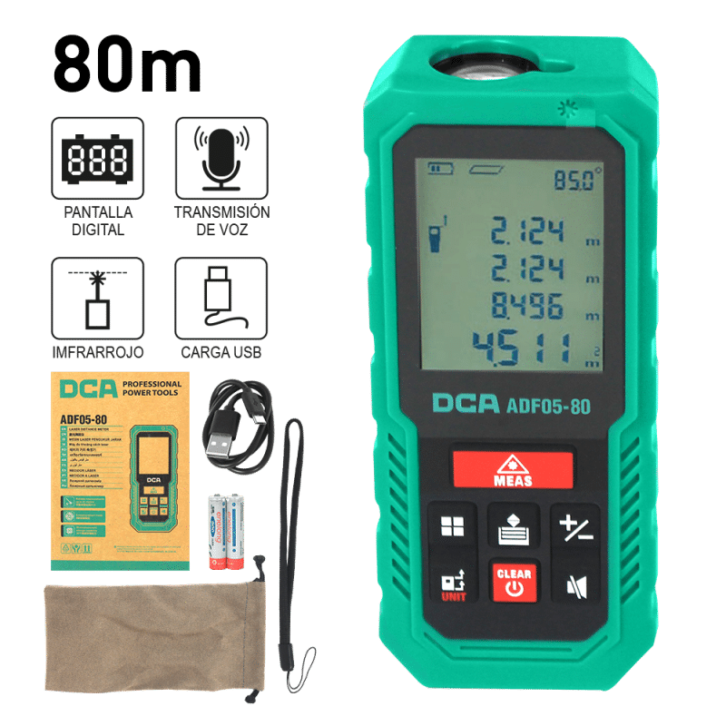 MEDIDOR DE DISTANCIA LASER 80M PREC:2MM LAS:630-670NM